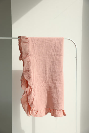 Tetra blanket with muslin ending - pink