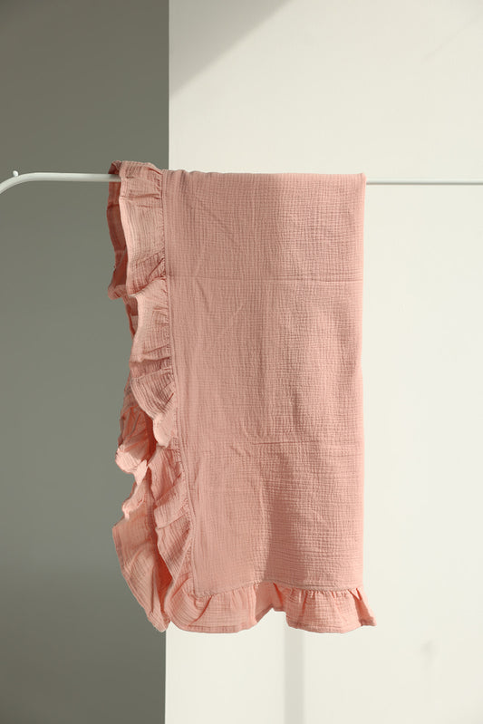 Tetra blanket with muslin ending - pink