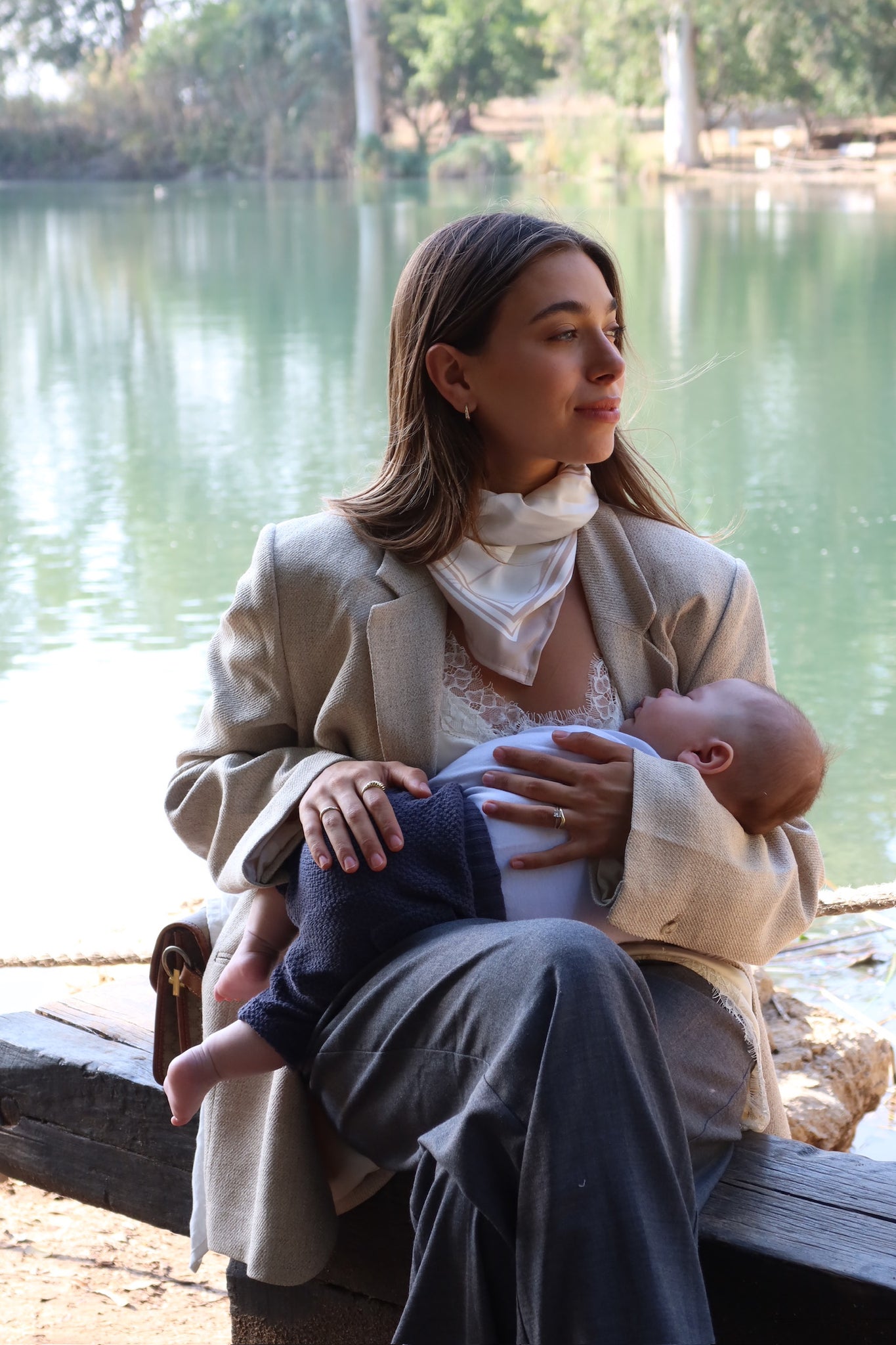 Basic shirt with long sleeves - white