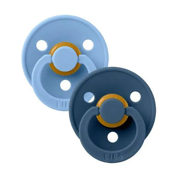 A pair of BIBS latex pacifiers SKY BLUE-STILL BLUE