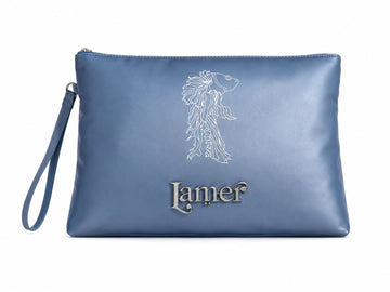 Branded clutch bag