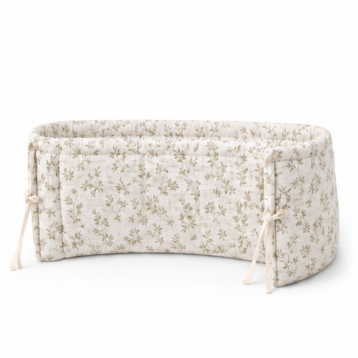 Crib bumper made of 100% cotton muslin fabric