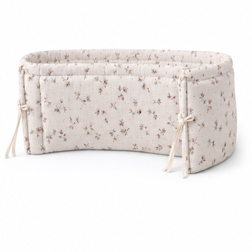 Crib bumper made of 100% cotton muslin fabric