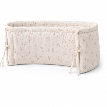 Crib bumper made of 100% cotton muslin fabric